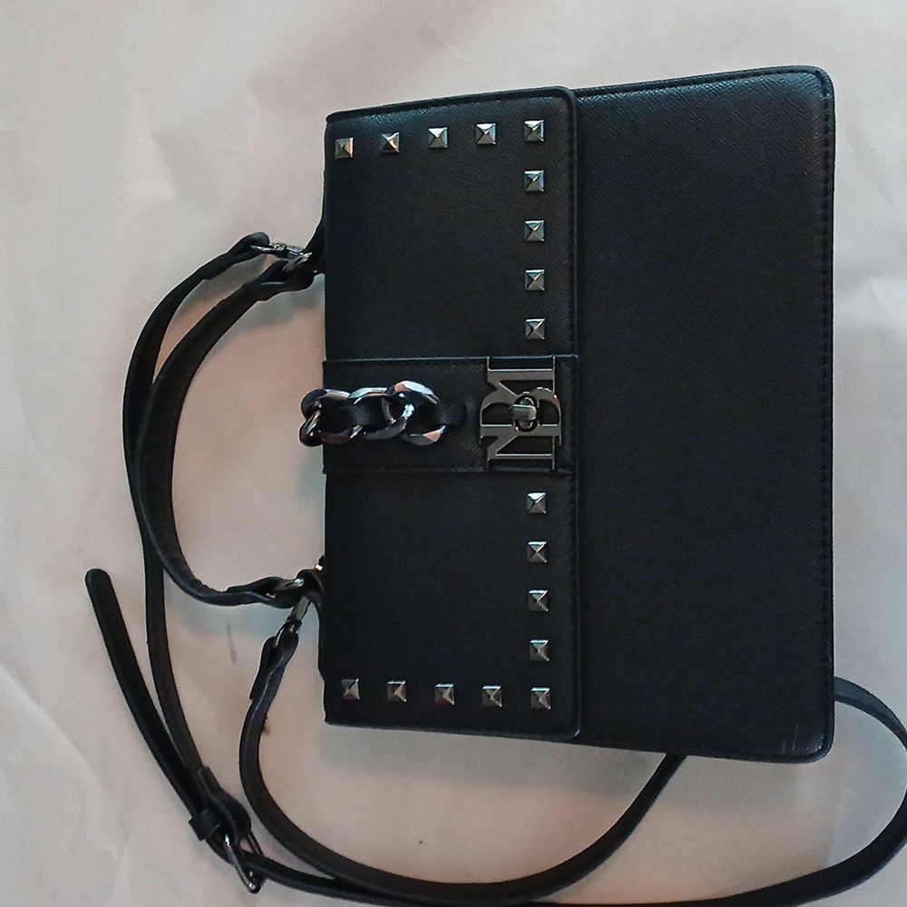 NWOT Badgley Mischka Vegan Leather Studded Top Handle Crossbody Bag